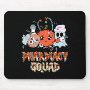 Funny Ghost Witch Pumpkin Pills Pharmacy Squad Hal Mouse Pad