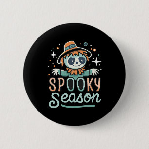 funny ghost with hats, spooky season 6 cm round badge