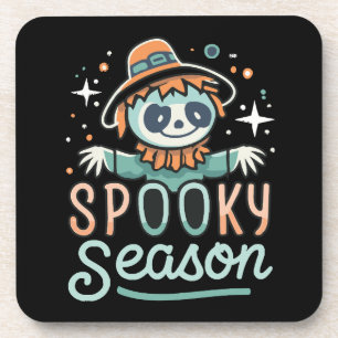 funny ghost with hats, spooky season coaster