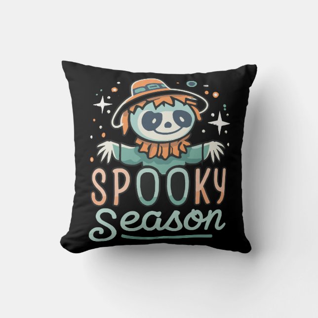 funny ghost with hats, spooky season cushion (Front)