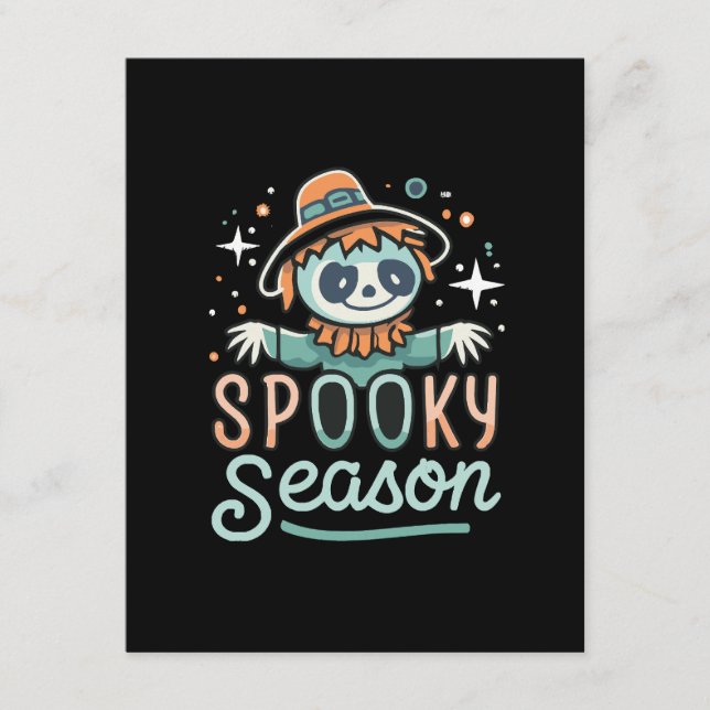 funny ghost with hats, spooky season enclosure card (Front)