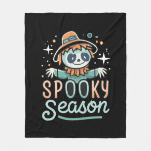 funny ghost with hats, spooky season fleece blanket