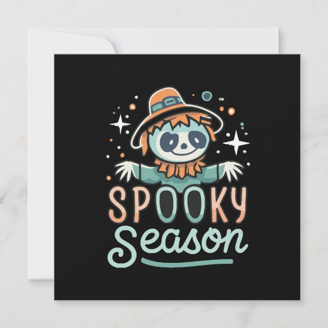 funny ghost with hats, spooky season invitation (Front)