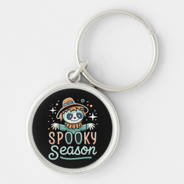 funny ghost with hats, spooky season key ring (Front)