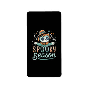funny ghost with hats, spooky season label