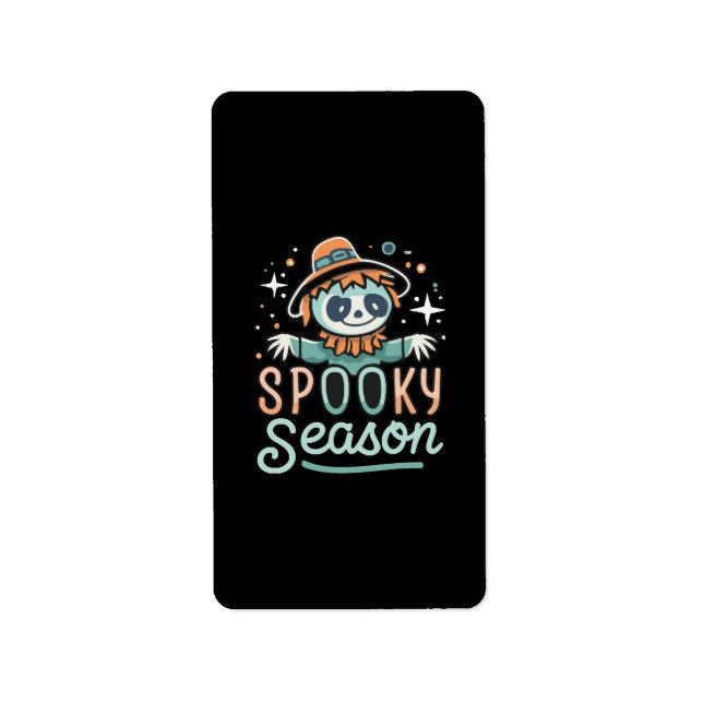 funny ghost with hats, spooky season label (Front)