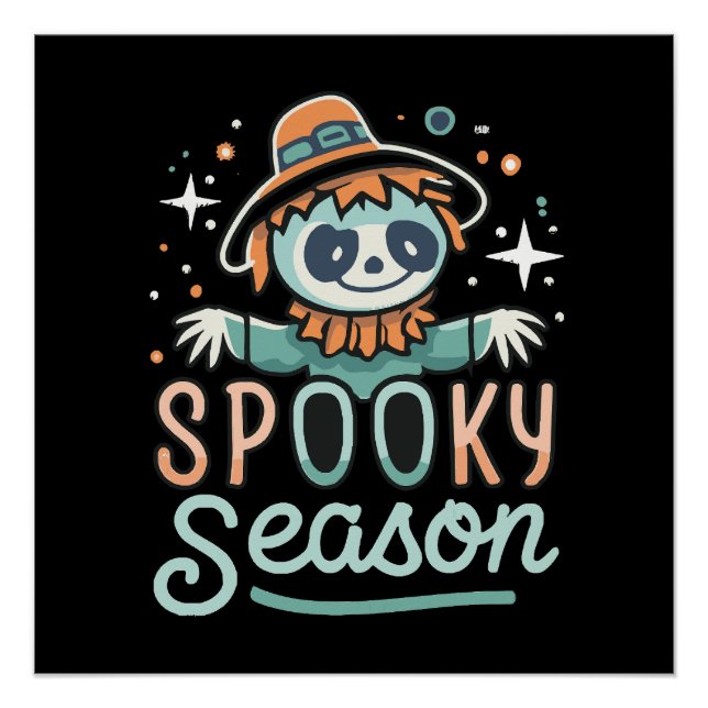 funny ghost with hats, spooky season poster (Front)
