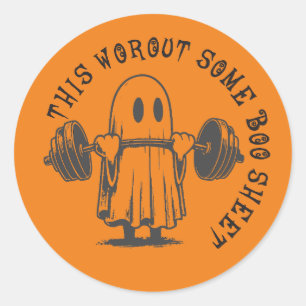 Funny Ghost Workout "Boo Sheet" Sticker