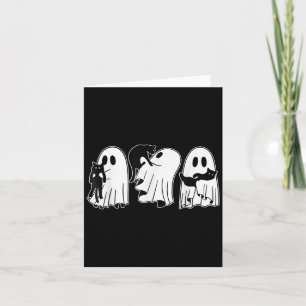 Funny Ghosts Holding Black Cats Halloween Ghost Ca Card