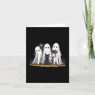 Funny Ghosts Holding Black Cats Halloween Ghost Ca Card