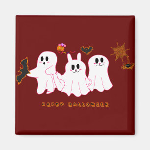 Funny Ghosts Posing For A Picture Magnet