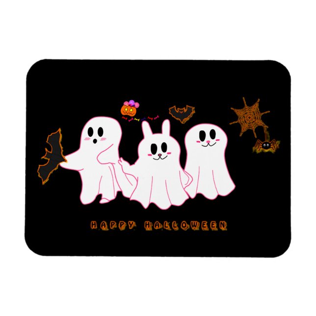Funny Ghosts Posing For A Picture | Photo Magnet (Horizontal)