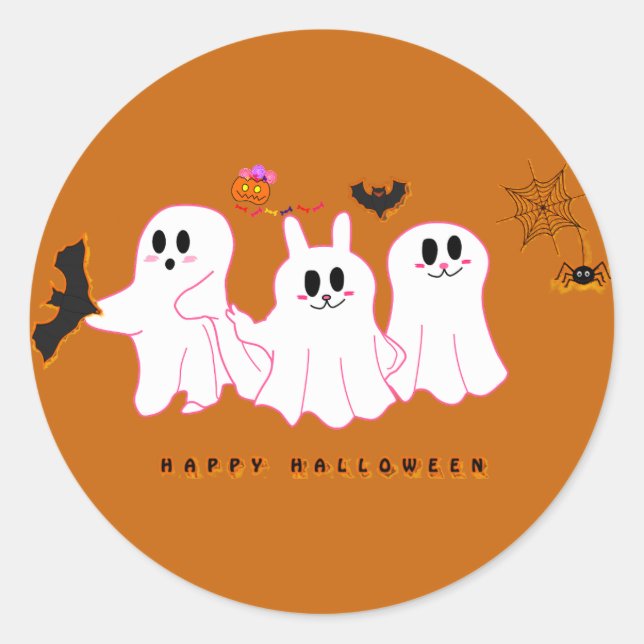 Funny Ghosts Posing For A Picture | Sticker (Front)