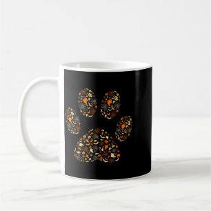 Funny Ghosts Pumpkins Spider Webs Dog Paw Happy Coffee Mug