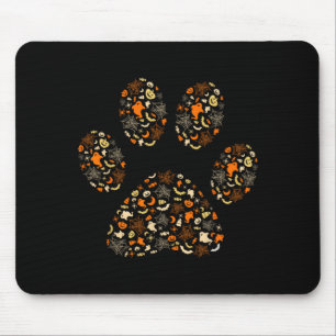 Funny Ghosts Pumpkins Spider Webs Dog Paw Happy Mouse Pad