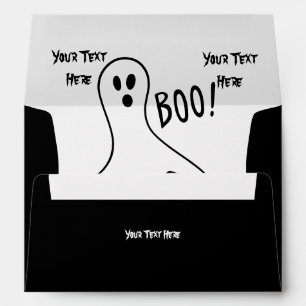 funny ghosts shouting boo halloween design envelopes