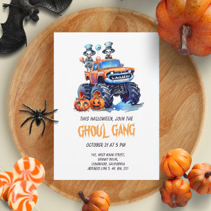 Funny Ghoul Gang Skeletons Kids Halloween Party Invitation