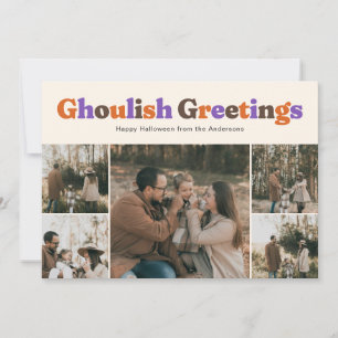 Funny Ghoulish Greetings Halloween Photo Holiday Card