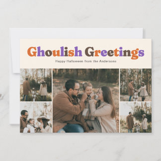 Funny Ghoulish Greetings Halloween Photo Holiday Card