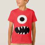 Funny Giant One Eyed Monster Face Kids Colourful T-Shirt<br><div class="desc">Choose Colour Monster Face Funny Kids Shirt. Available in many styles and colours. One eyed monster with sharp teeth covers the front of this adorable shirt,  sweatshirt or hoodie. A fun gift for little monster lovers. www.SamAnnDesigns.com</div>