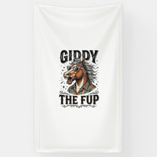 Funny Giddy The Fup Horse Vintage Engraving Shirt_ Banner