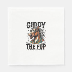 Funny Giddy The Fup Horse Vintage Engraving Shirt_ Napkin
