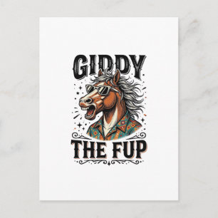 Funny Giddy The Fup Horse Vintage Engraving Shirt_ Postcard