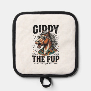 Funny Giddy The Fup Horse Vintage Engraving Shirt_ Pot Holder