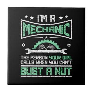 Funny Gift 4 Mechanics Adult Humour Gift Ceramic Tile