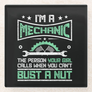 Funny Gift 4 Mechanics Adult Humour Gift Glass Coaster