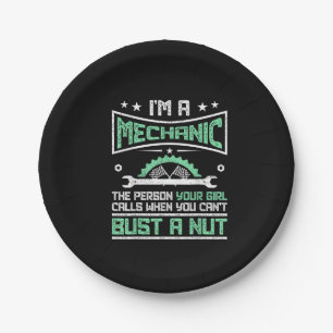 Funny Gift 4 Mechanics Adult Humour Gift Paper Plate