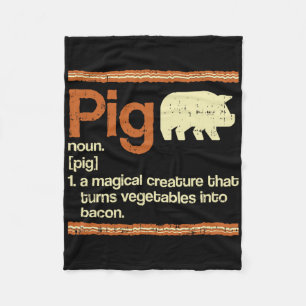 Funny Gift Bacon And Pig Definition Fleece Blanket