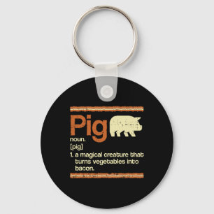 Funny Gift Bacon And Pig Definition Key Ring