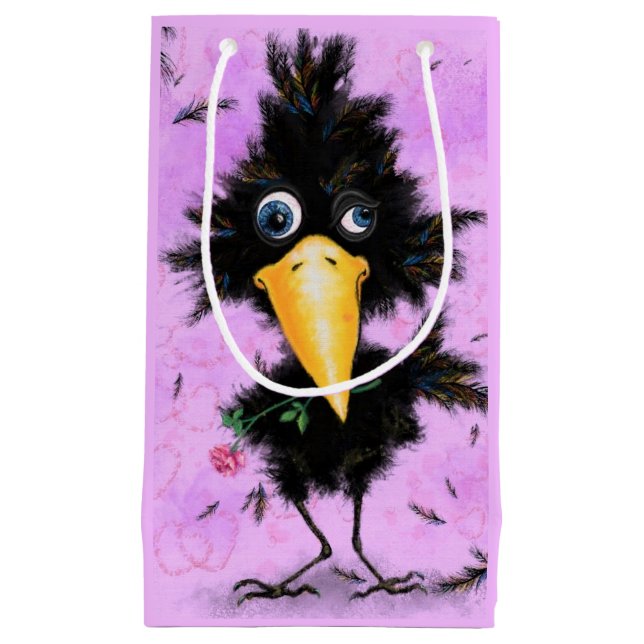 Funny Gift Bag with In Love Crow (Front)
