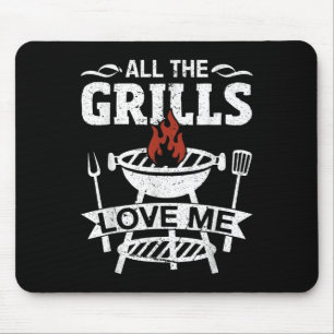 Funny Gift Bbq Barbeque Grill Meat Grilling Mouse Pad