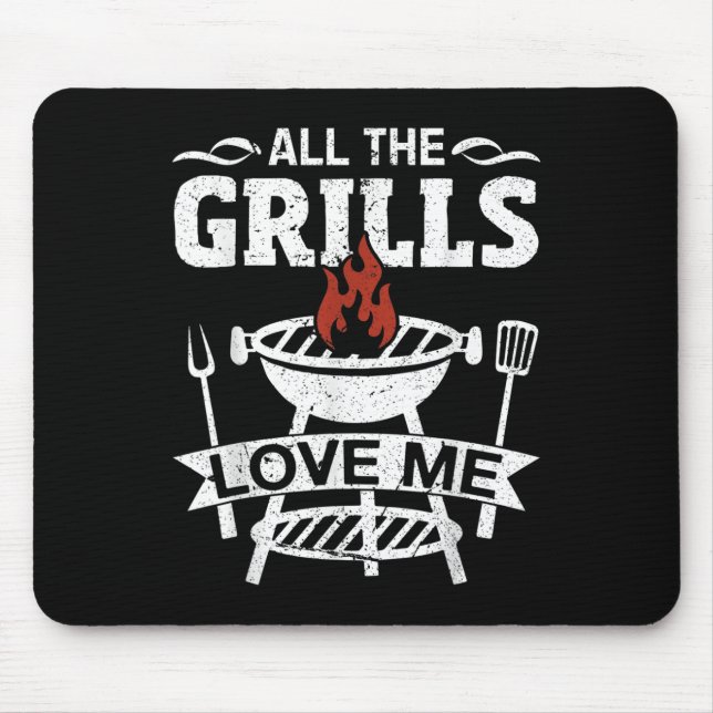 Funny Gift Bbq Barbeque Grill Meat Grilling  Mouse Pad (Front)