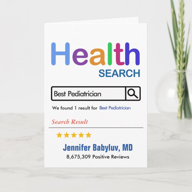 Funny Gift Best Paediatrician Thank You Card (Front)