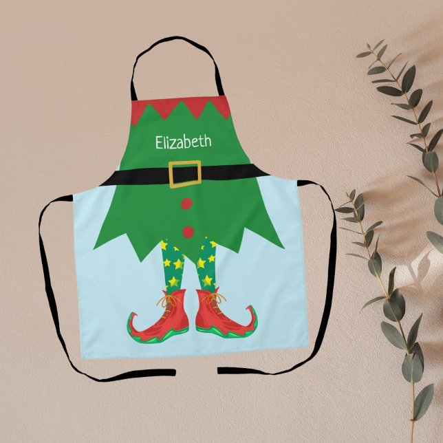 Funny Gift Christmas Elf Santa's Helper Holiday Apron (Creator Uploaded)