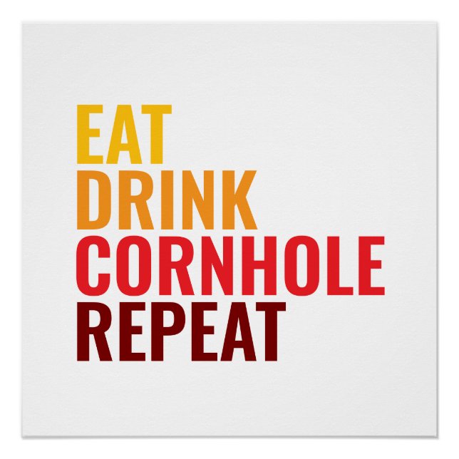 Funny Gift Cornhole Lover Colour Gradient Poster (Front)