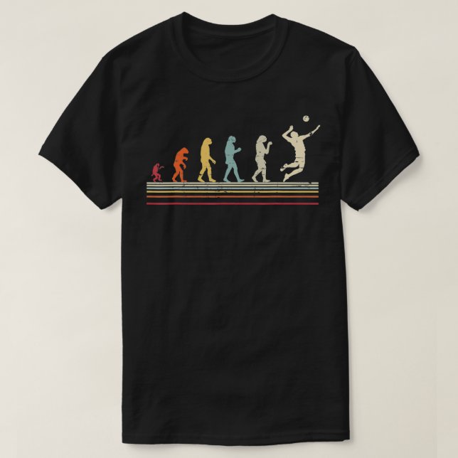 Funny Gift Evolution Design Volleyball and Beach V T-Shirt (Design Front)