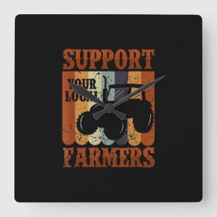 Funny Gift Farmer Chicken Farm Goat Farming Gift Square Wall Clock