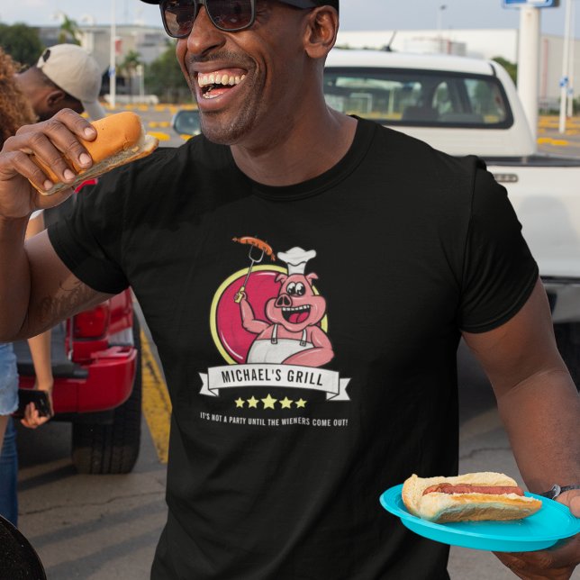 Funny Gift for Him BBQ Grill Dad Name Mens T-Shirt (Creator Uploaded)