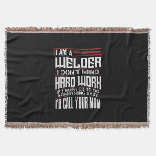 Funny Gift For Welder Welder Dad Lover Gift Throw Blanket