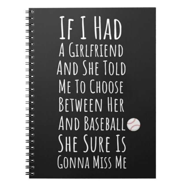 Funny Gift Ideas For Baseball Players Him Team Men Notebook (Front)