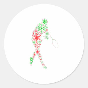 Funny Gift Snowflake - Tennis racket ba Classic Round Sticker