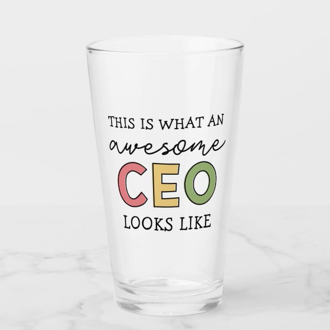 Funny Gifts for CEO | Awesome CEO Boss Gifts Glass (Front)