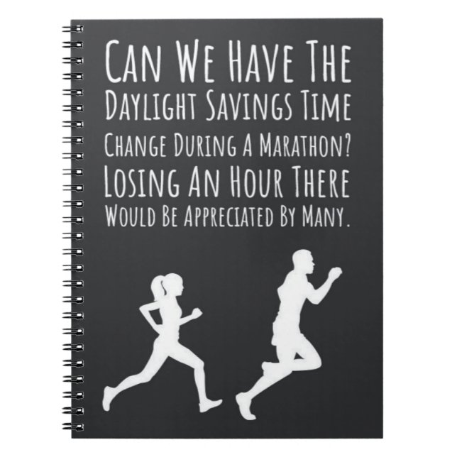 Funny Gifts For Marathon Runners Running 10k Quote Notebook (Front)