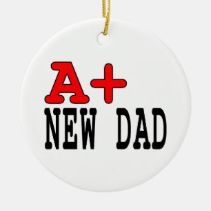 Funny Gifts for New Dads : A+ New Dad Ceramic Tree Decoration