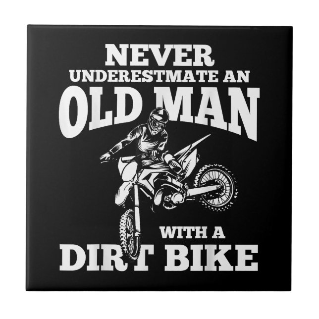Funny Gifts Never Underestmate An Old Man With A D Ceramic Tile (Front)