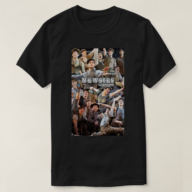 Funny Gifts Newsies Broadway Musical Collage T-Shirt (Design Front)